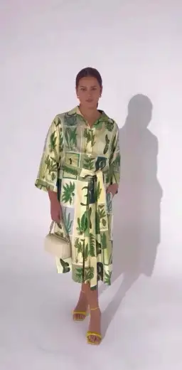 Oroton Fern Garden 100% Silk Shirt Column Dress Size 10 fit 12 NWT for rent on The Volte - image 3