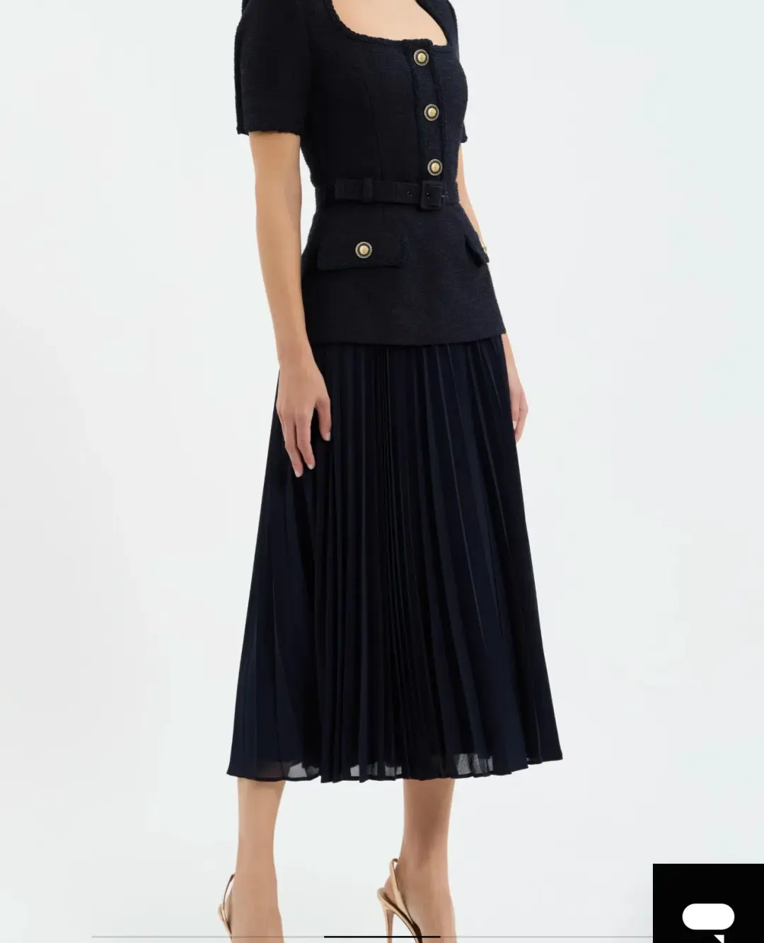 Rebecca Vallance Navy Jonie Midi Dress AU 10 for rent on The Volte - main image