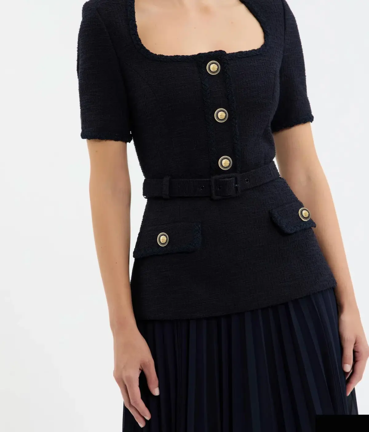 Rebecca Vallance Navy Jonie Midi Dress AU 10 - Image 4