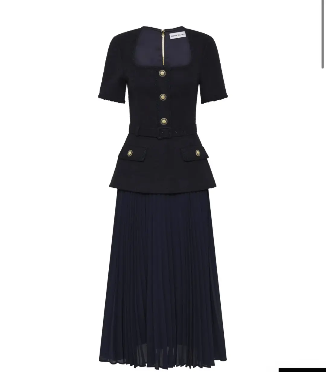 Rebecca Vallance Navy Jonie Midi Dress AU 10 for rent on The Volte - main image