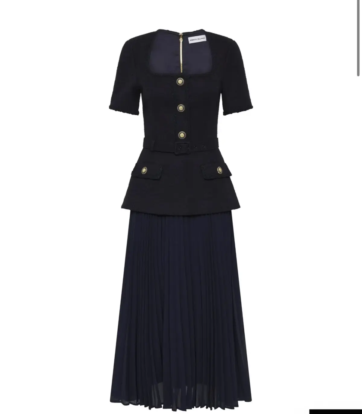 Rebecca Vallance Navy Jonie Midi Dress AU 10 - Image 2