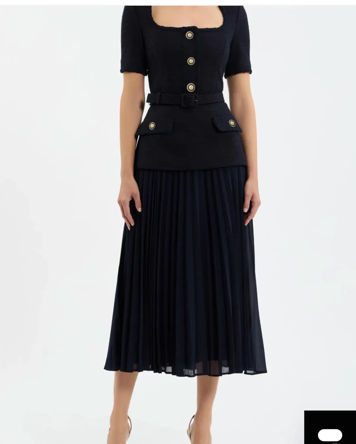 Rebecca Vallance Navy Jonie Midi Dress AU 10 - Image 1