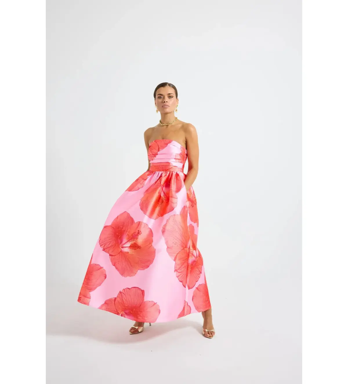 Pasduchas Kalani Strapless Midi Dress Raspberry Size AU 10 - Image 3