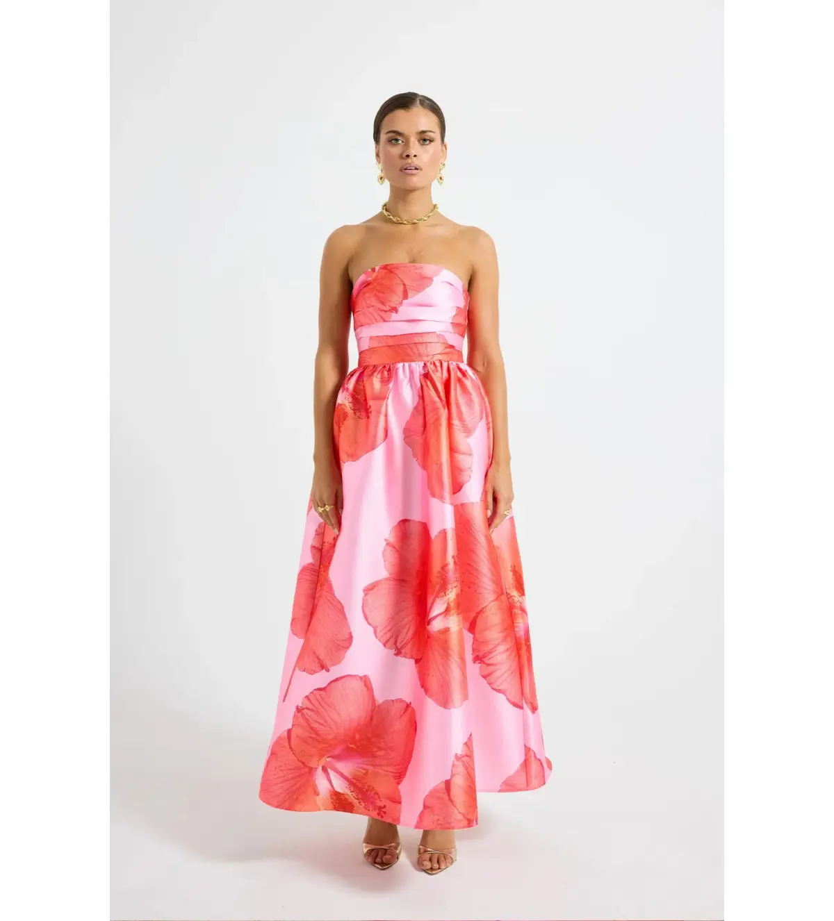 Pasduchas Kalani Strapless Midi Dress Raspberry Size AU 10 - Image 1