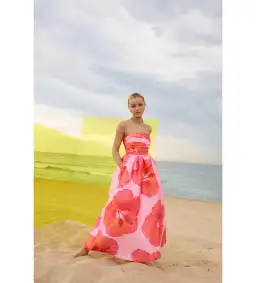 Pasduchas Kalani Strapless Midi Dress Raspberry Size AU 12 for rent on The Volte - image 2