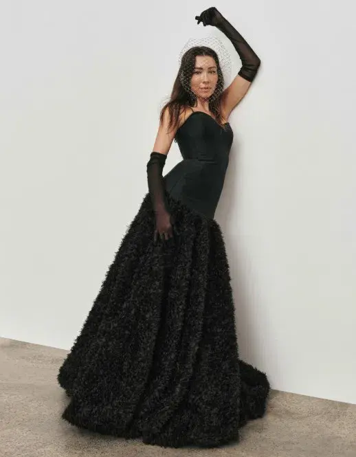 Aje Colette Corset Textured Maxi Dress Black Size AU 10 - Image 1