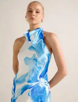 Forever New Clementine High Neck Satin Maxi Dress for rent on The Volte - image 3