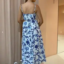 Faithfull the Brand Tayari Midi Dress Ensola Floral Print Blue Size 6 for rent on The Volte - image 3