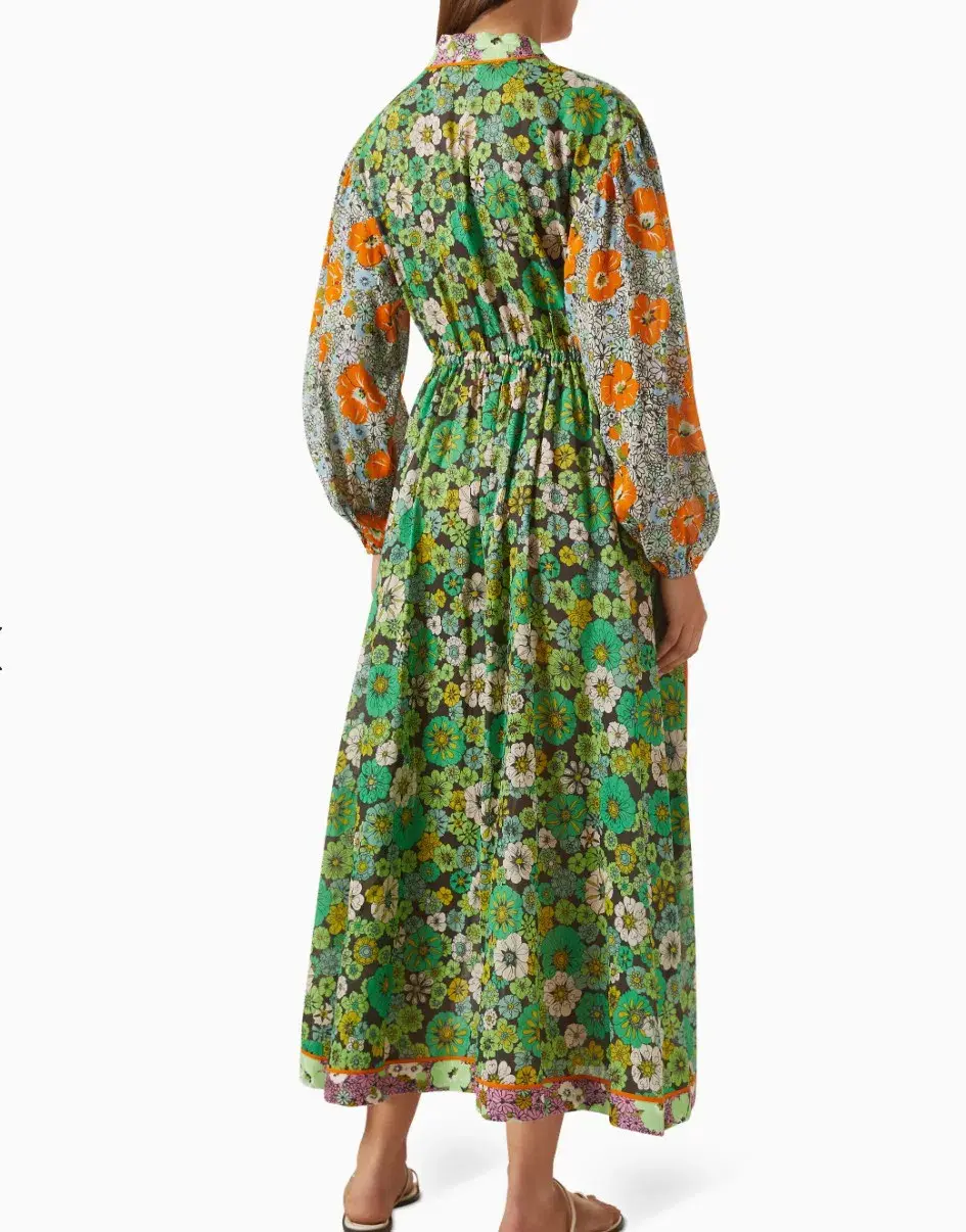 Alemais Orange Blossom Spliced Midi Dress Floral Size 16 - Image 3