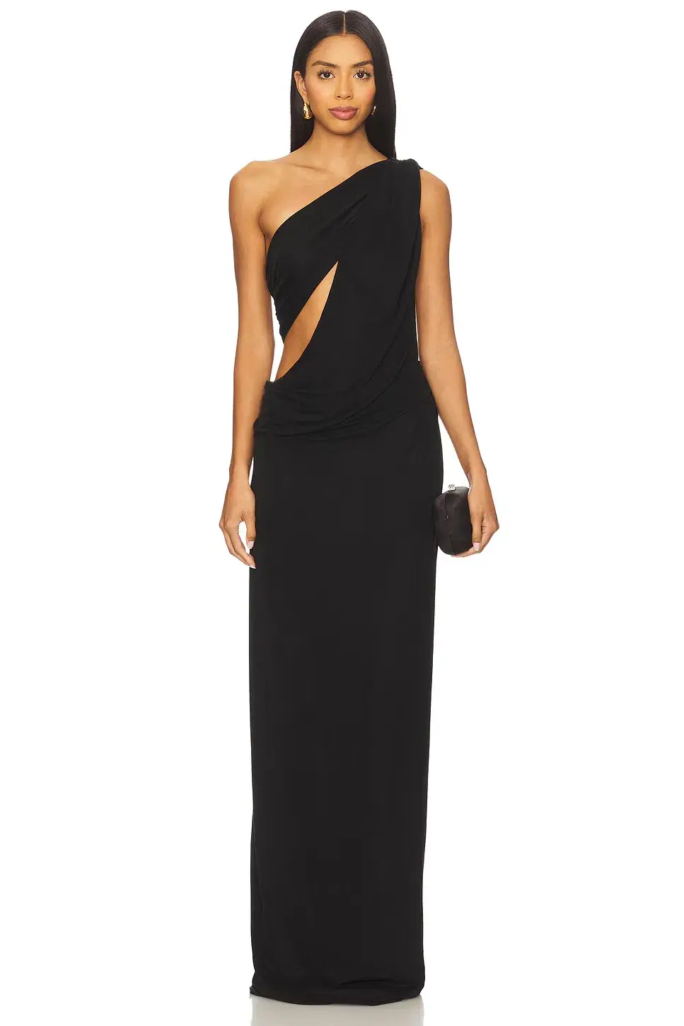 MISHA THE SOLSTICE CUPRO DRESS in BLACK SIZE M / 10 AU for rent on The Volte - main image