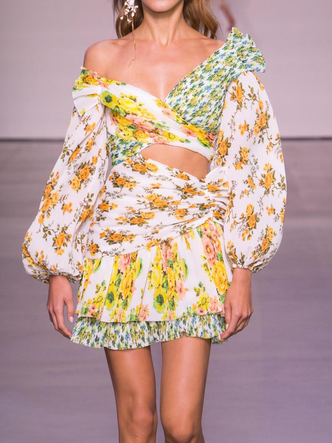 Zimmerman Golden Surfer Dress Multi Size 1 for rent on The Volte - main image