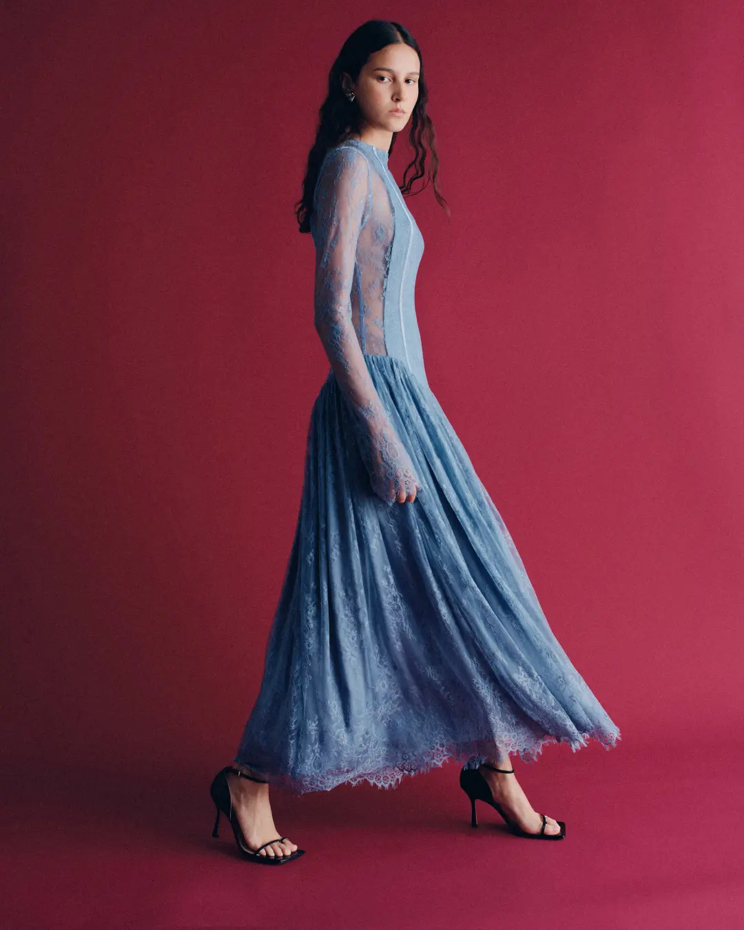 Hansen And Gretel Violetta Lace Dress Steel Grey Size 10 for rent on The Volte - main image