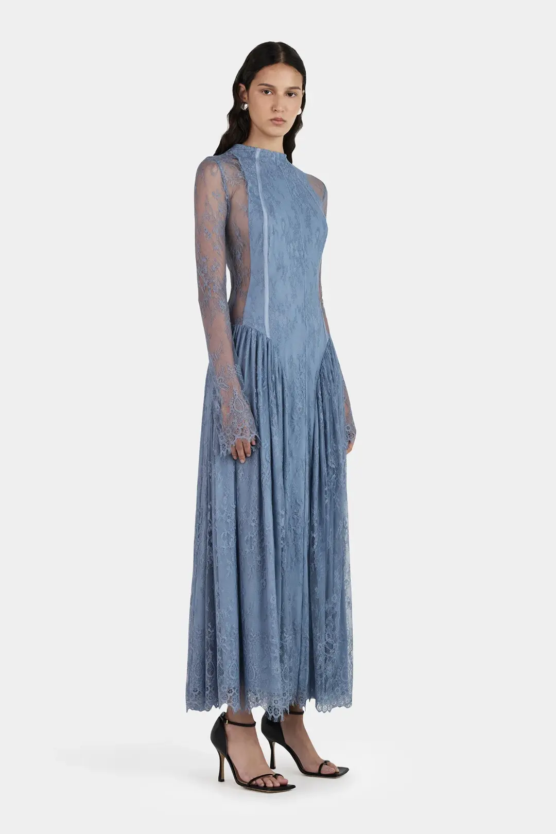 Hansen And Gretel Violetta Lace Dress Steel Grey Size 10 for rent on The Volte - main image