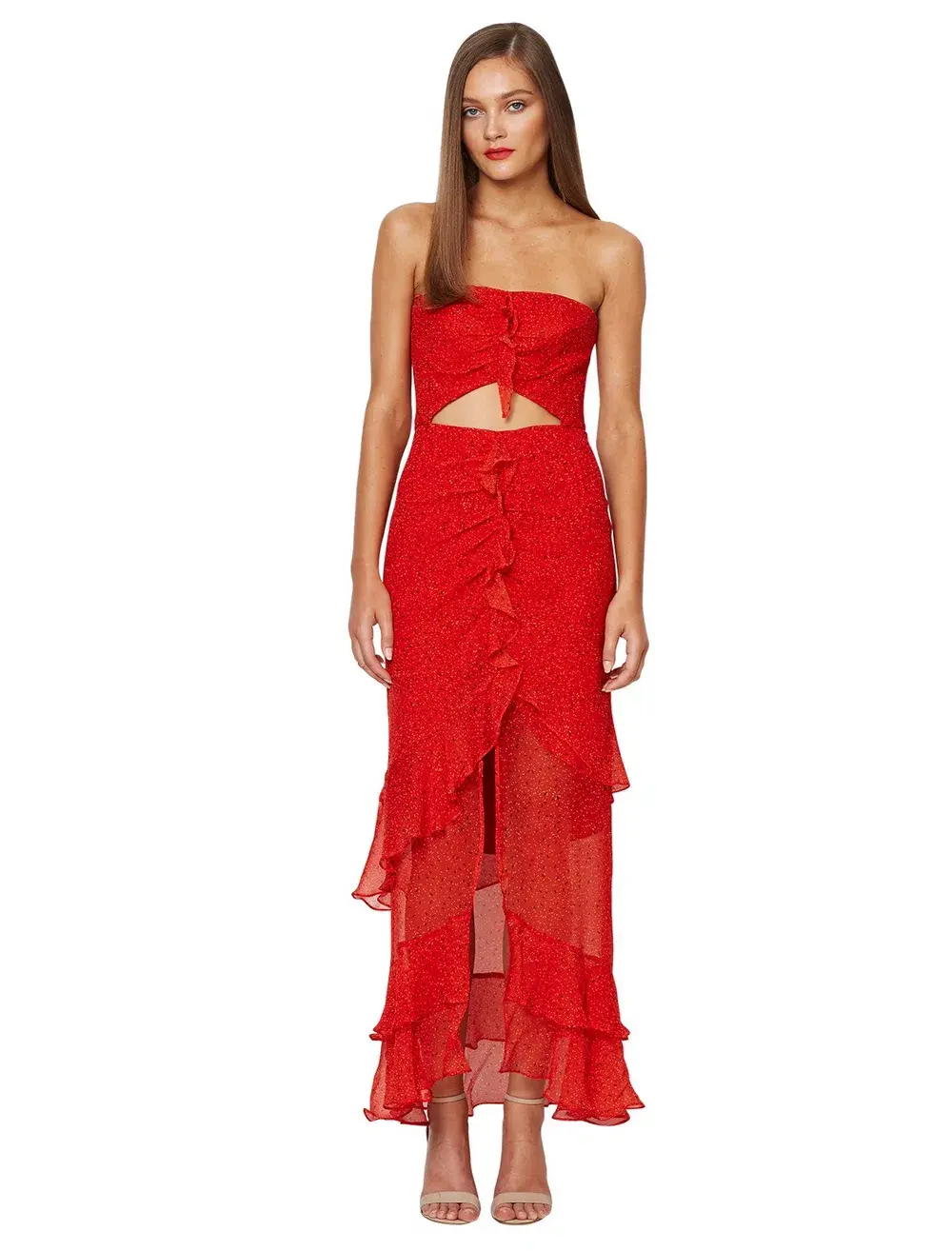 Bec & Bridge French Kiss Maxi Dress Red Size 10 for rent on The Volte - main image