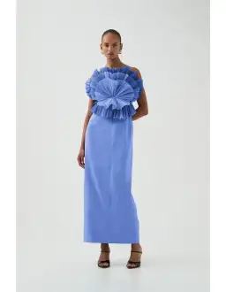 Aje / Kira Midi Dress / Ocean Wave / Size 10 for rent on The Volte - image 1