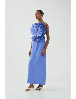 Aje / Kira Midi Dress / Ocean Wave / Size 10 for rent on The Volte - image 3