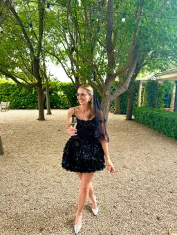 Selezza London - Amore Blossom Mini Dress in Black for rent on The Volte - image 1