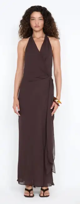 Bec and Bridge Soneva Wrap Dress Dark Chocolate size 10 for rent on The Volte - image 2