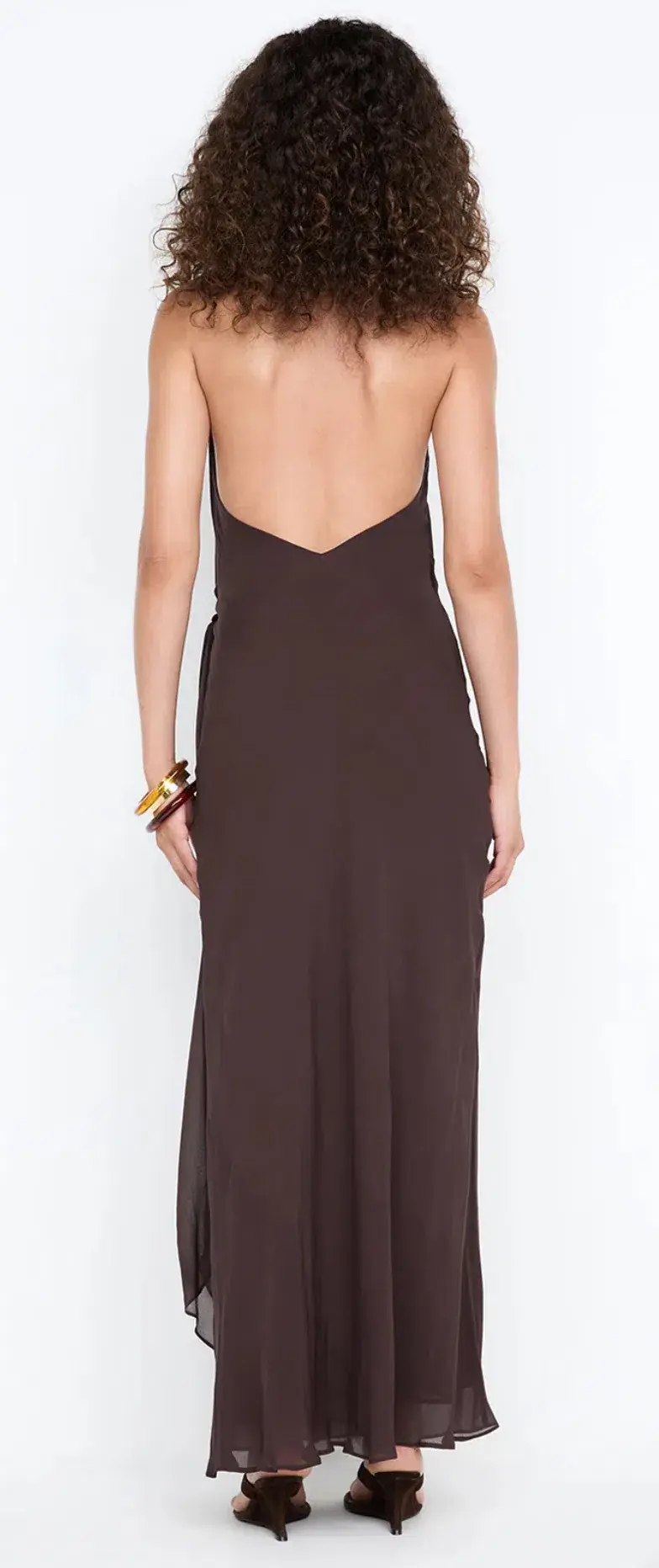 Bec and Bridge Soneva Wrap Dress Dark Chocolate size 10 for rent on The Volte - main image