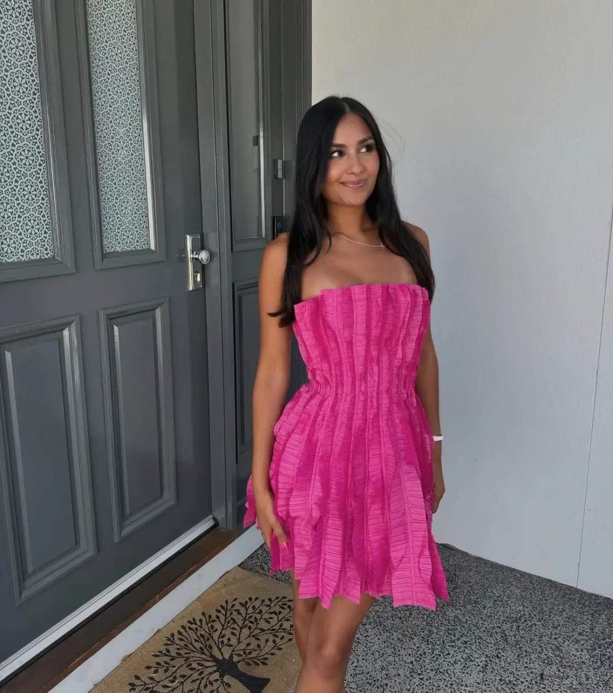 Aje Hybrid Sleeveless Mini Dress Size 8 Fuchsia Rose - Image 1