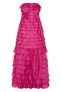Aje / Fleur Pleated Gown / Magenta / Size 8 for rent on The Volte - image 7