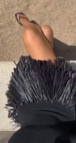 AJE Rushes Raffia Mini Dress Black Small S 8 for rent on The Volte - image 4