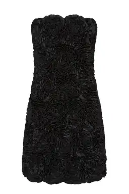 AJE Gazer Rosette Rose Mini Dress Black Medium M 10 for rent on The Volte - image 1