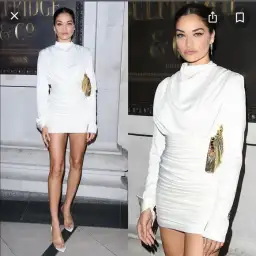 House Of CB Giorgiana Satin Draped Ruched Dress Ivory Cream 6 Extra Small XS for rent on The Volte - image 3