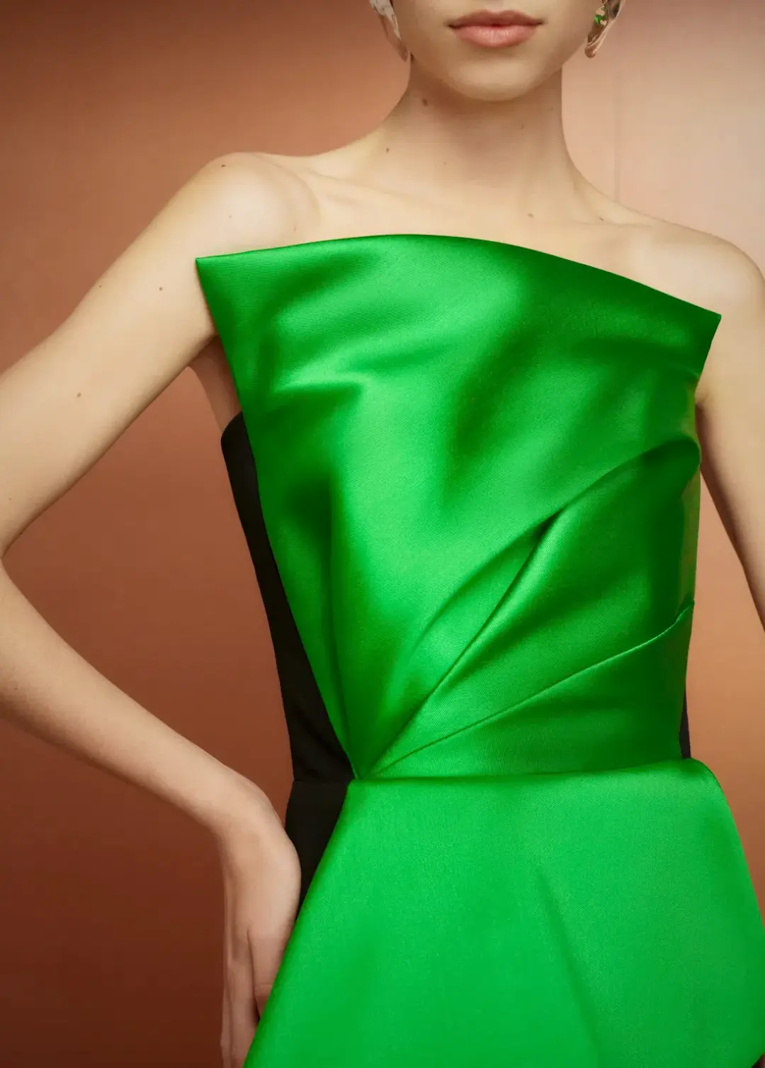 The Zuri Maxi Dress in Bright Green and Black for rent on The Volte - main image