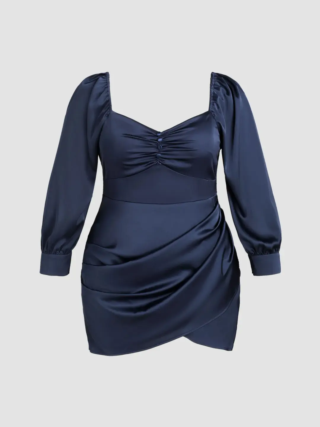 Ruched Navy Mini Dress Size 22 for rent on The Volte - main image