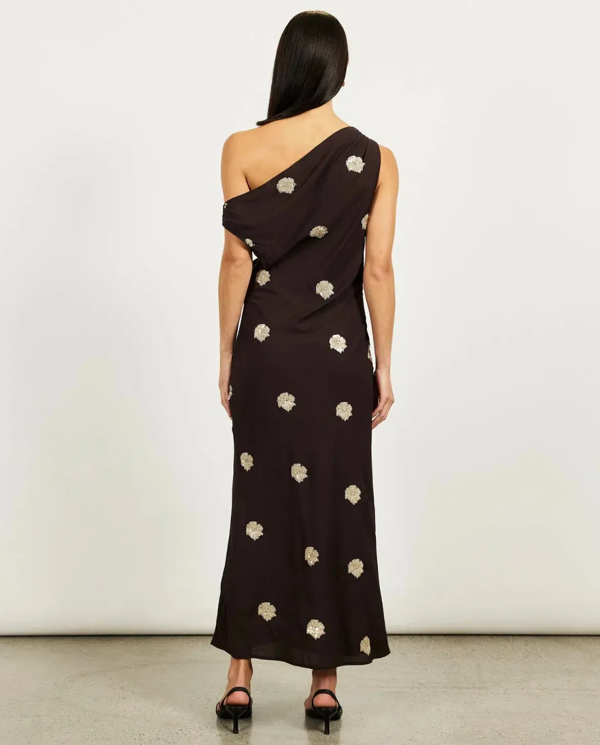 Lover - Emilia Sequin Flower Maxi Dress Chocolate Brown size 6 - Image 4
