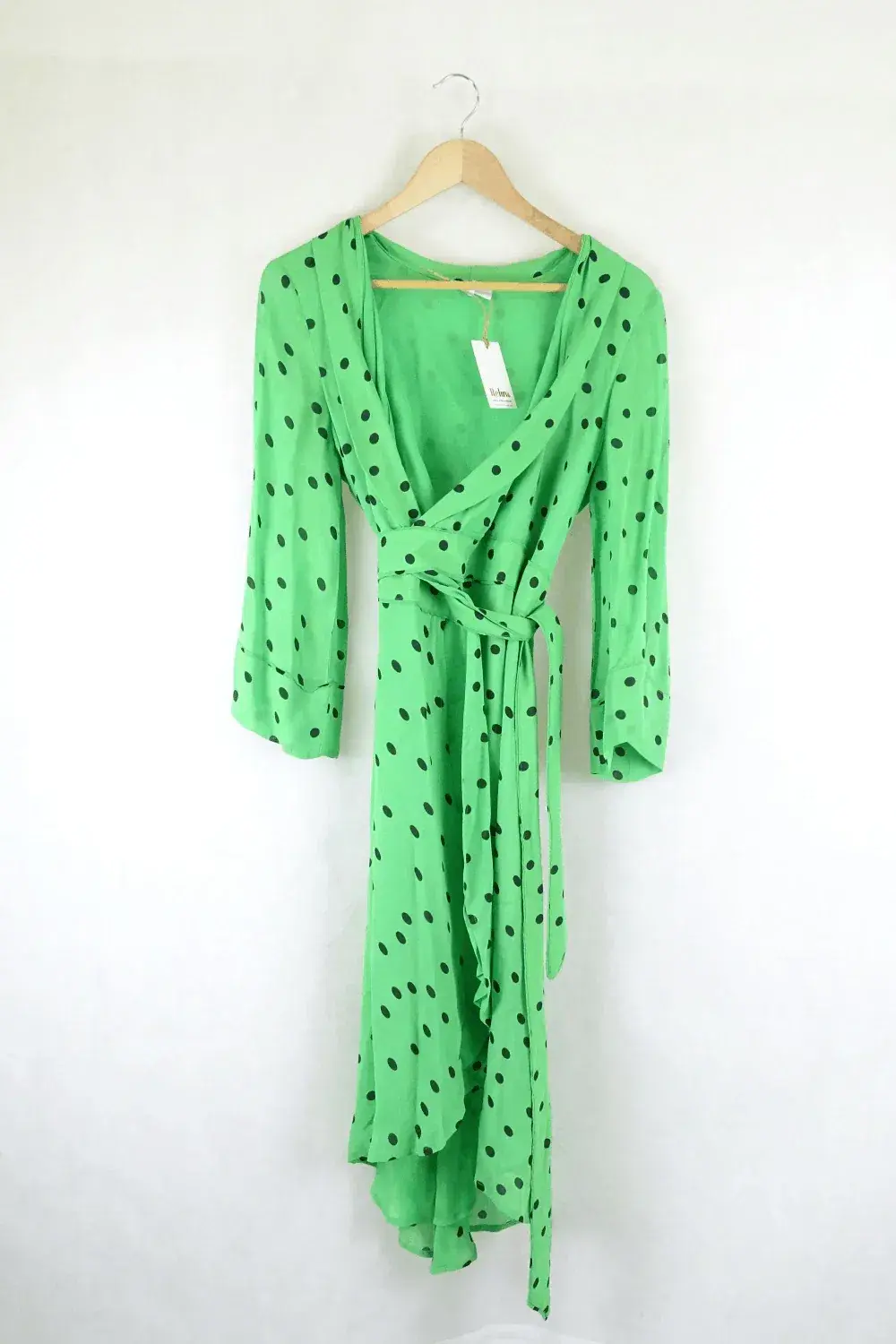 Ganni Polka Dot Wrap Dress size 40 for rent on The Volte - main image