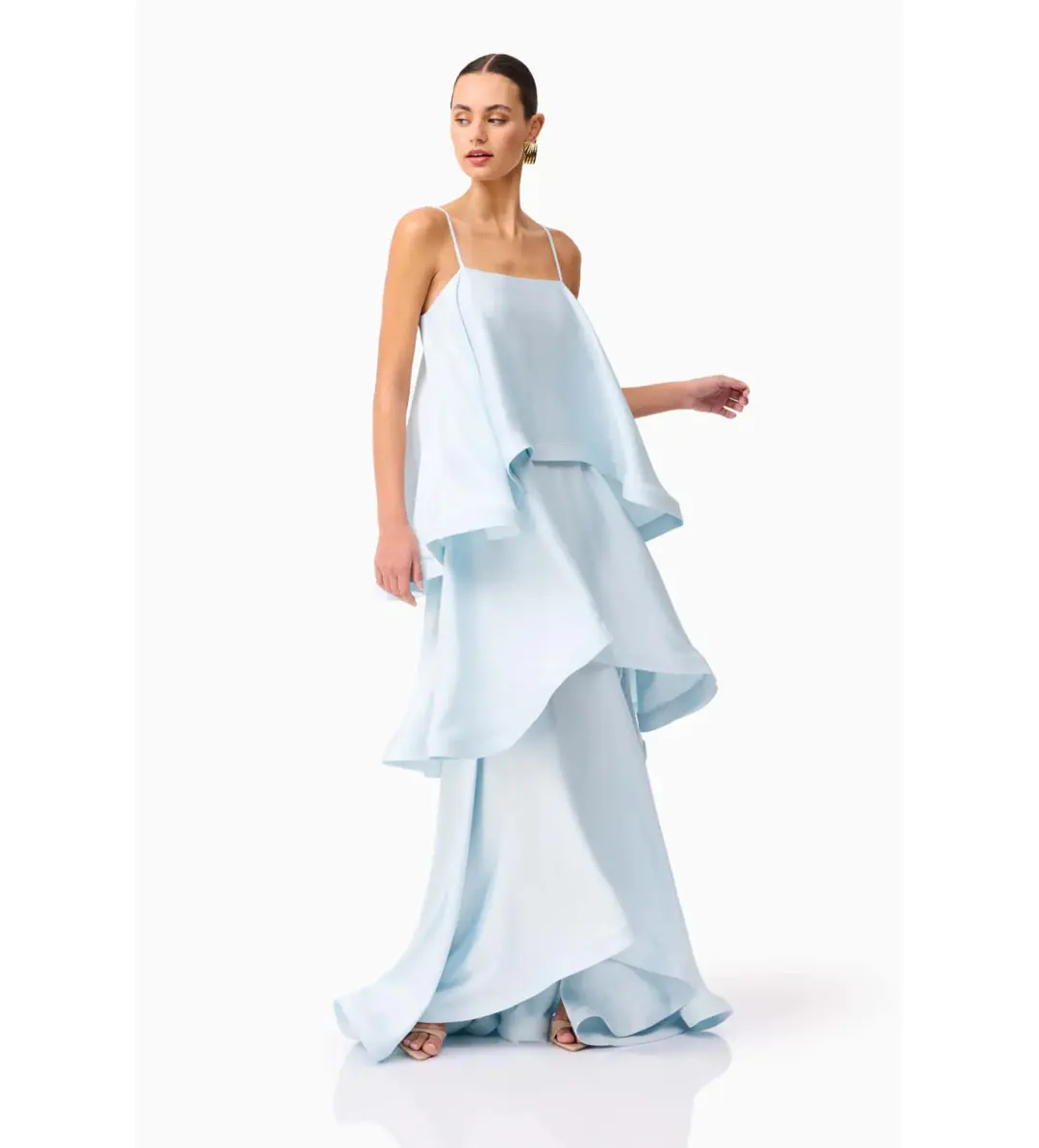 Elliatt Tilly Tiered Maxi Dress Blue Size 10 for rent on The Volte - main image