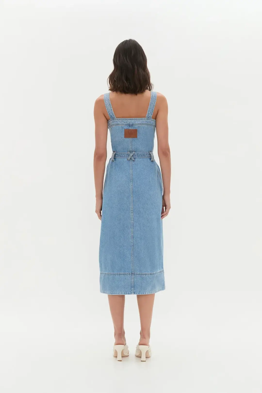 AJE HOLLAND DENIM MIDI DRESS (Size 14) for rent on The Volte - main image