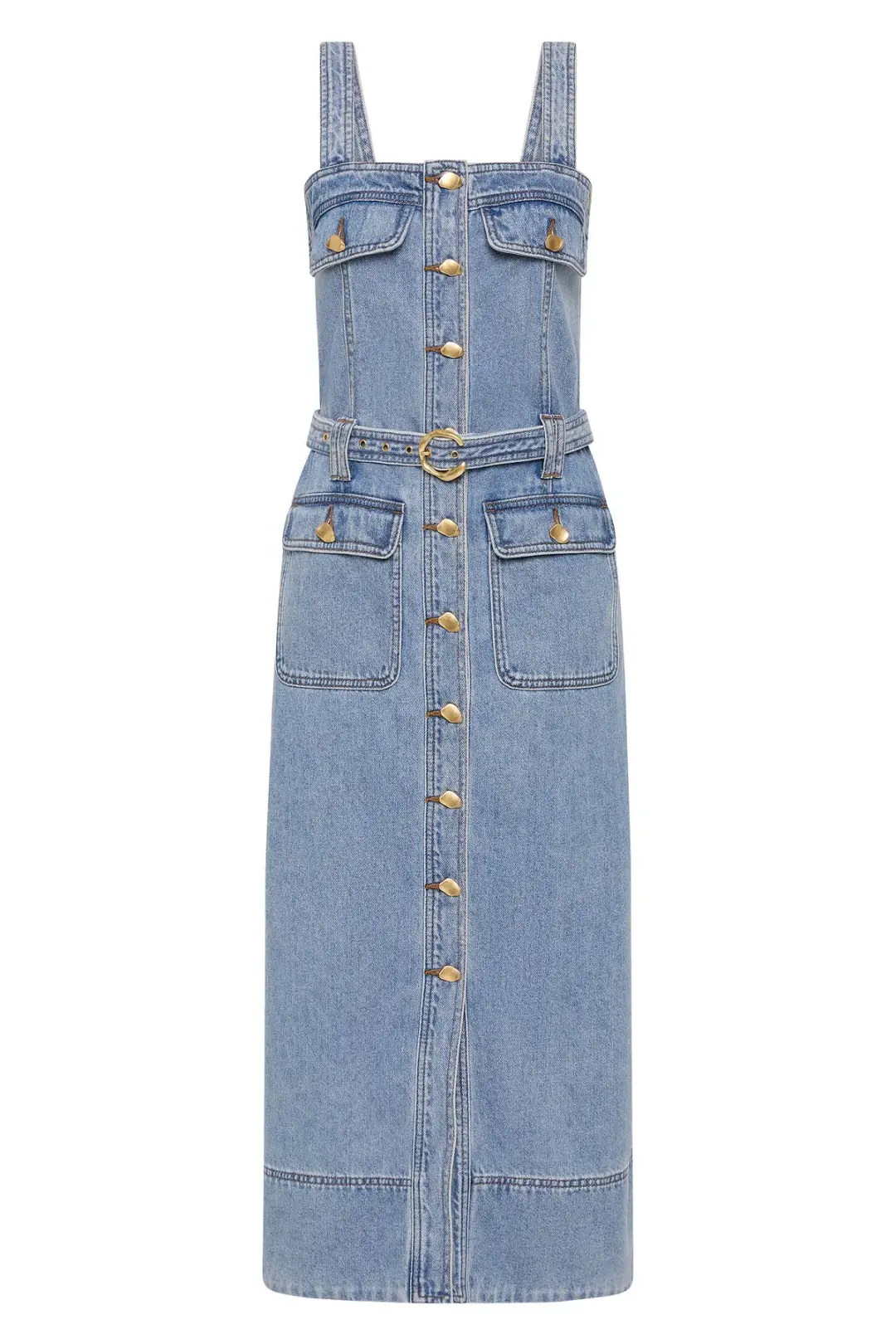 AJE HOLLAND DENIM MIDI DRESS (Size 14) for rent on The Volte - main image