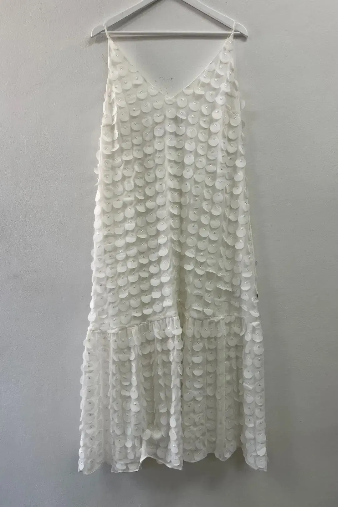 Sheike White Heaven V Neck Maxi Dress. Size 8 for rent on The Volte - main image