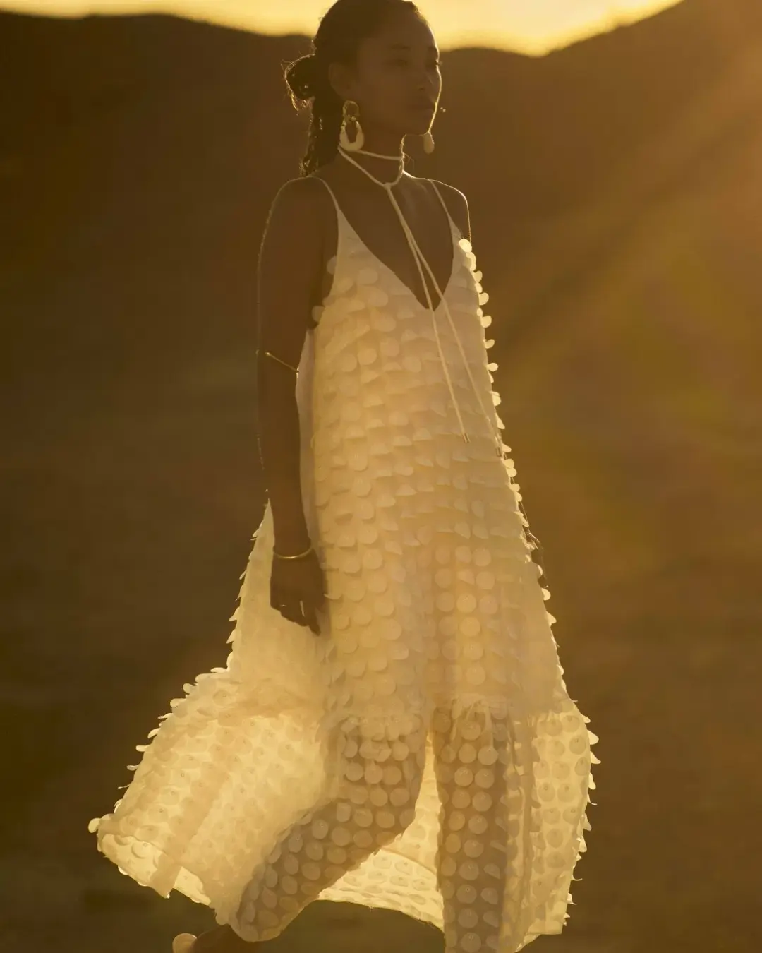 Sheike White Heaven V Neck Maxi Dress. Size 8 for rent on The Volte - main image