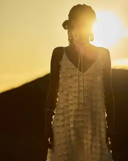 Sheike White Heaven V Neck Maxi Dress. Size 8 for rent on The Volte - image 4