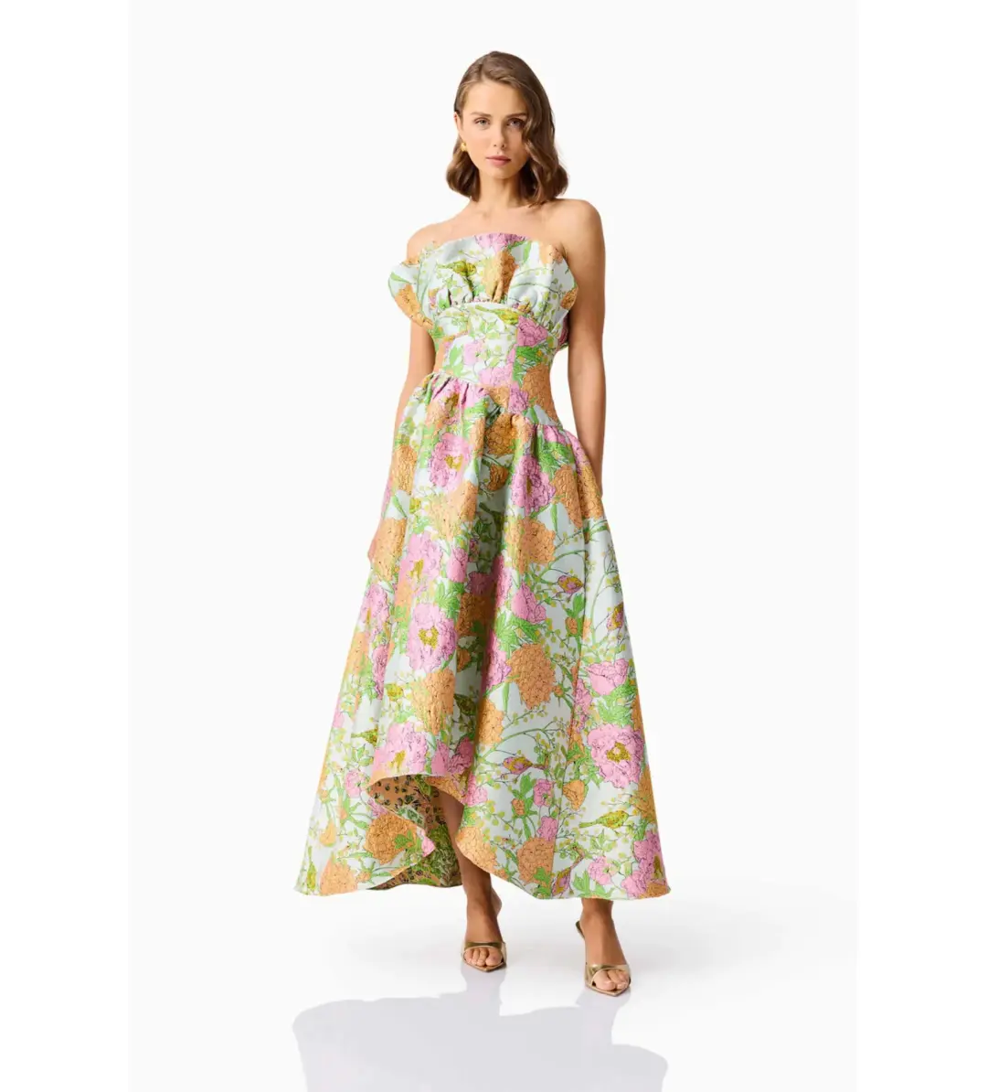 Elliatt Laurel Sleeveless Maxi Dress in Green Floral Size 10 for rent on The Volte - main image