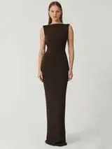 Effie Kats Verona Gown Brown Size S for rent on The Volte - image 1