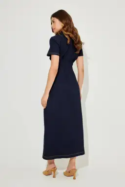 ODD MUSE The ultimate Muse Denim Collared Midi Dress Denim Size M for rent on The Volte - image 3