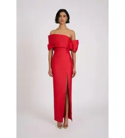 Eliya The Label Eleisha Midi Dress Red Size 12 for rent on The Volte - image 1