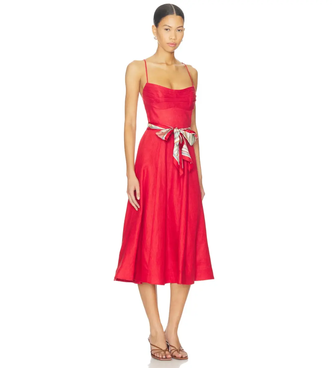 Zimmermann Rebellion Tuck Midi Dress Red Size 2 AU 12 for rent on The Volte - main image
