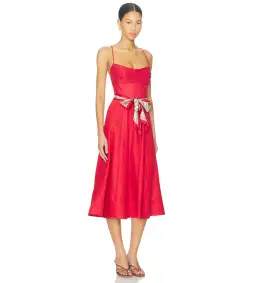 Zimmermann Rebellion Tuck Midi Dress Red Size 2 AU 12 for rent on The Volte - image 3