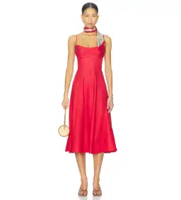 Zimmermann Rebellion Tuck Midi Dress Red Size 2 AU 12 for rent on The Volte - image 2