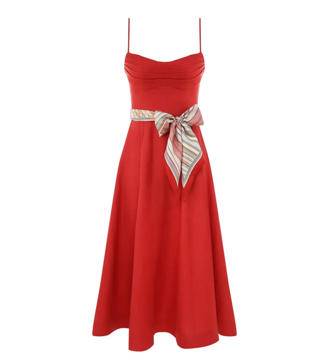 Zimmermann Rebellion Tuck Midi Dress Red Size 2 AU 12 for rent on The Volte - main image