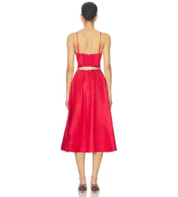 Zimmermann Rebellion Tuck Midi Dress Red Size 2 AU 12 for rent on The Volte - image 4
