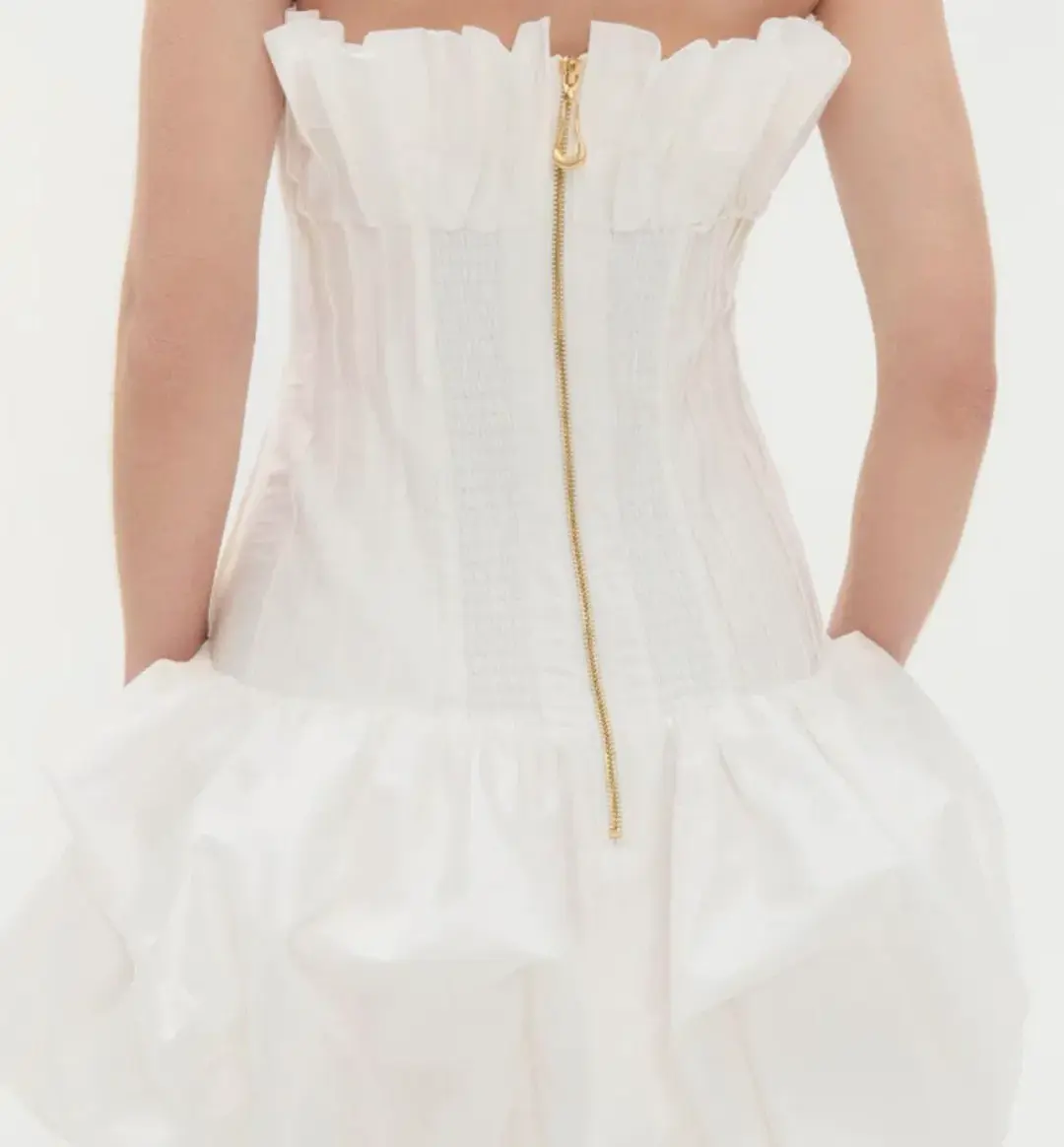 Aje Women's White and Cream Dress for rent on The Volte - main image