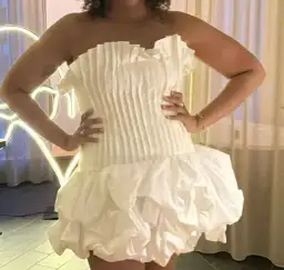 Aje Women's White and Cream Dress for rent on The Volte - image 2