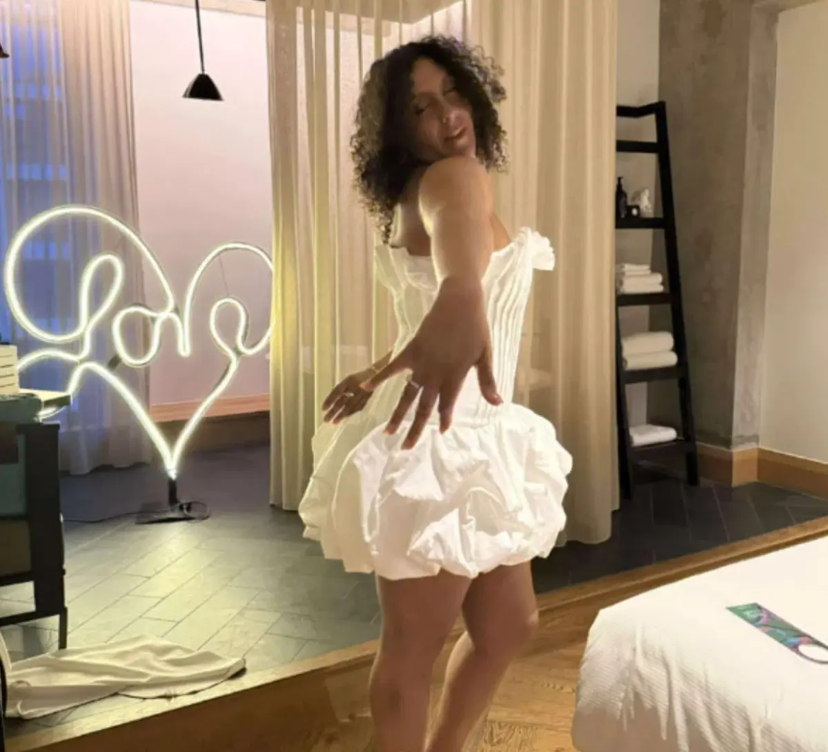 Aje Women's White and Cream Dress - Image 1